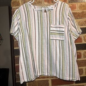 Liz Claiborne Multicolor Striped Top Size XXL